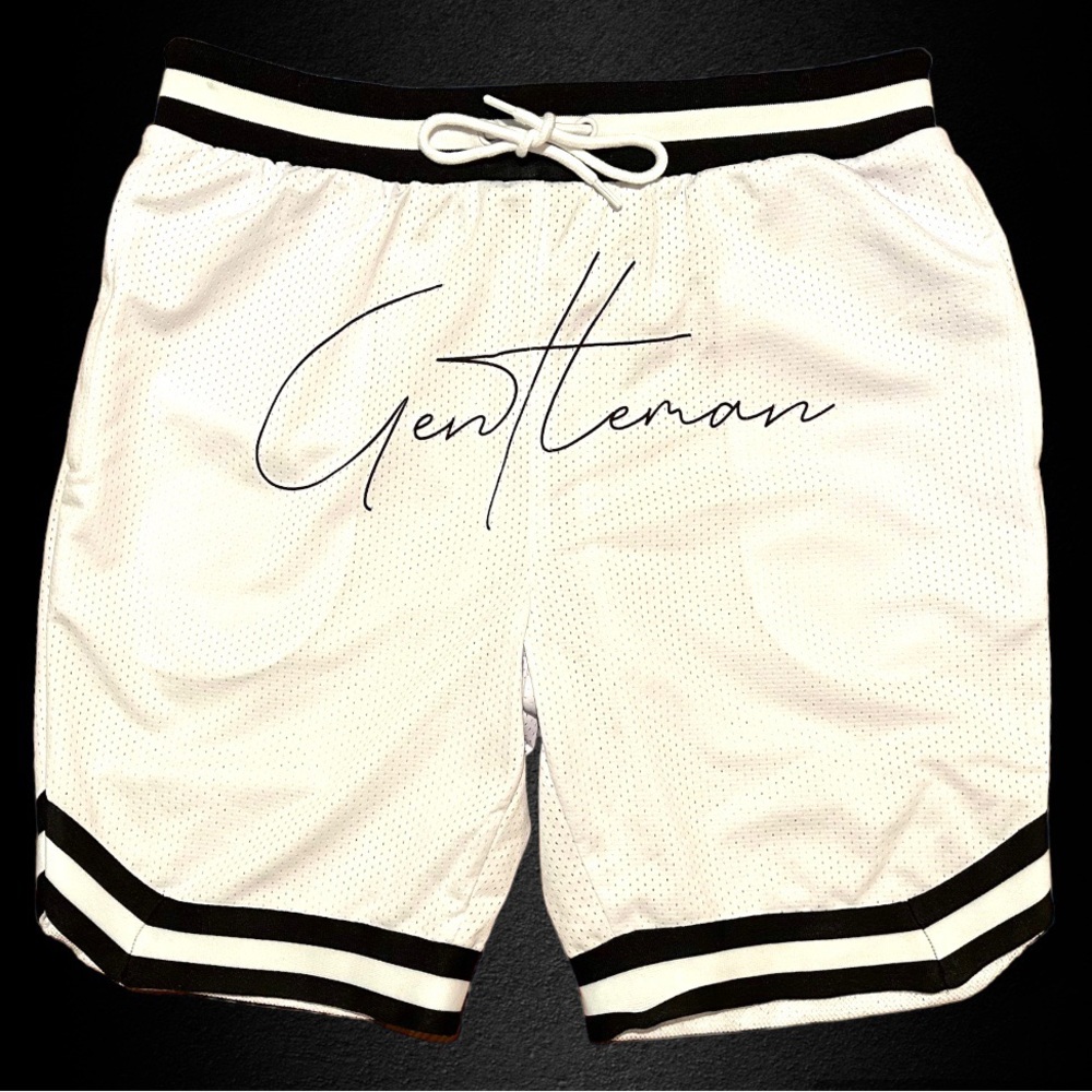 White and Black Athletic Shorts - Gentleman Apparels